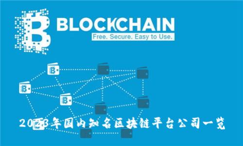 2023年国内知名区块链平台公司一览